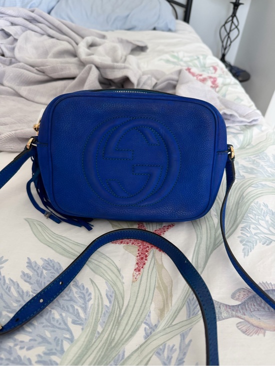 Gucci Handbags - Gucci Royal Blue Soho Disco Pebbled Leather Crossbody